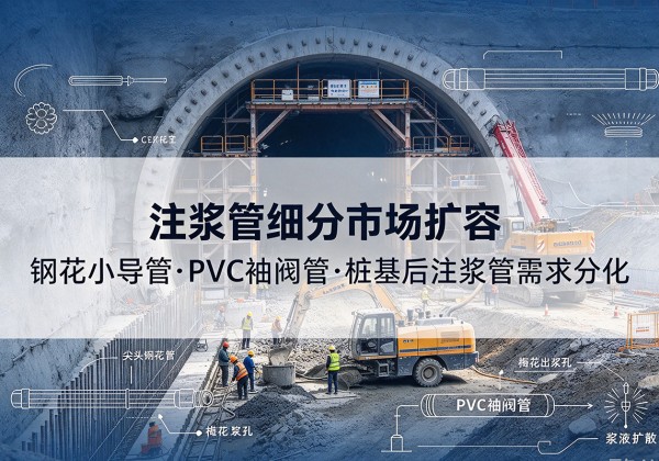 临川注浆管细分市场扩容，隧道钢花小导管、PVC 袖阀管、桩基后注浆管需求分化